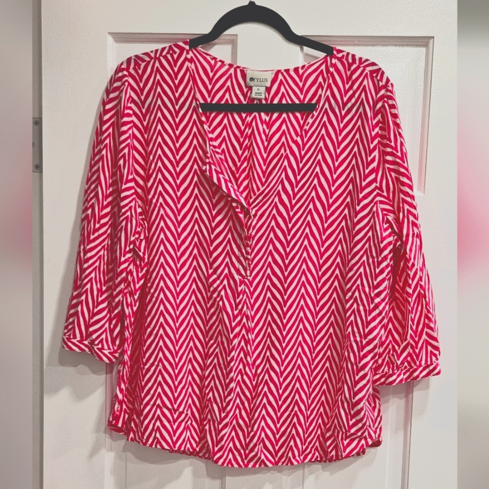 Pink Zig Zag Striped Blouse
